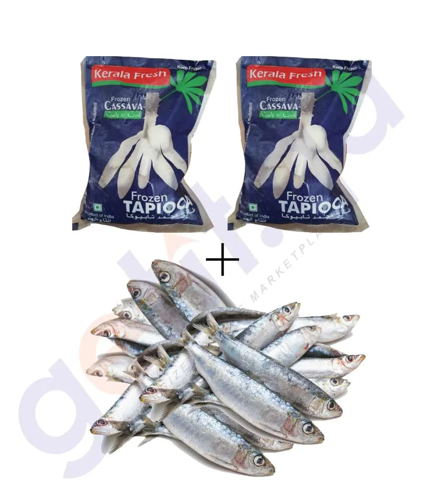 2 x FROZEN TAPIOCA 700GM   1KG OMAN SARDINE (Mathi cleaned)