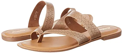 Bata womens SHINE TR Beige Flat Sandal - 6 UK (5718419)