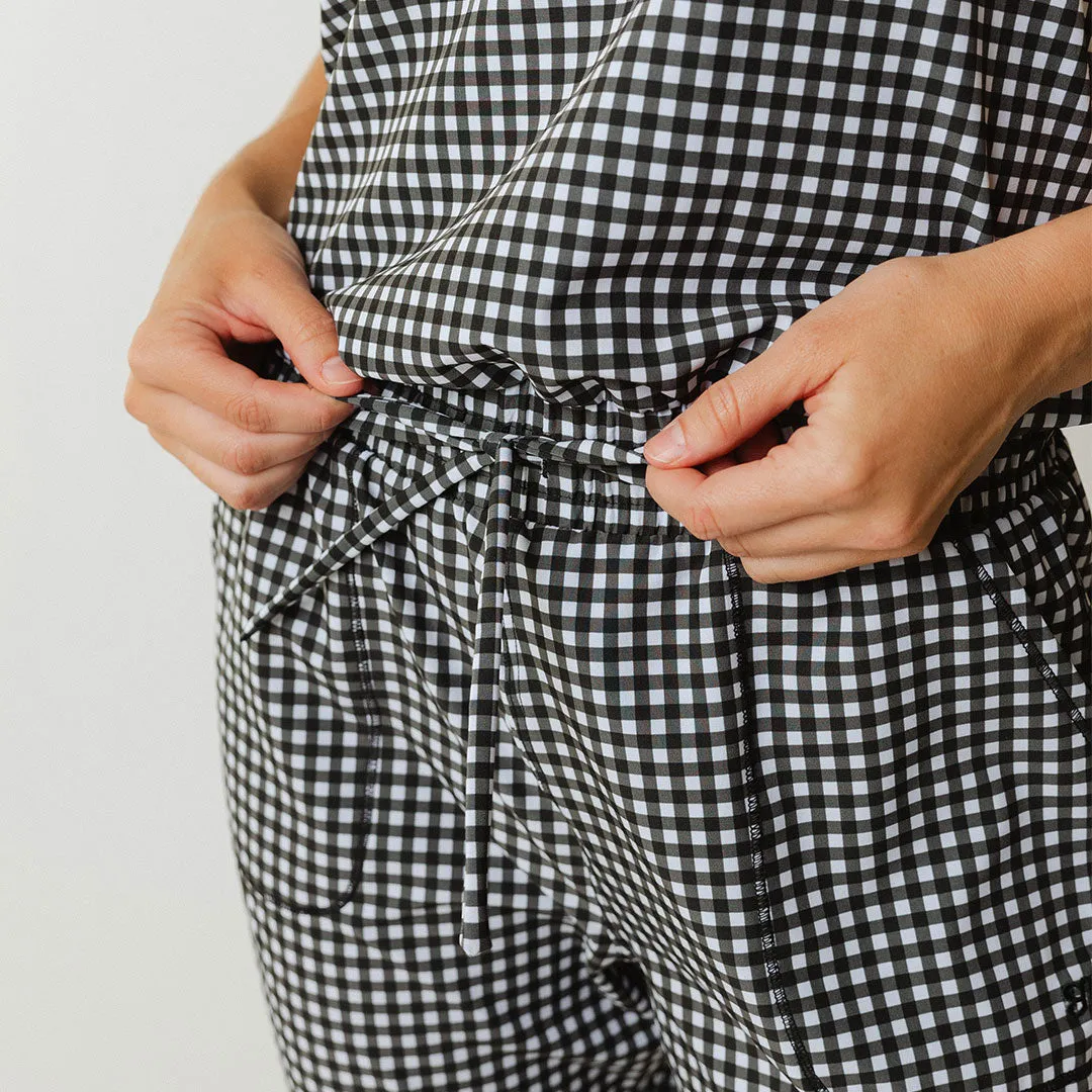 Black Check Jumpsuit