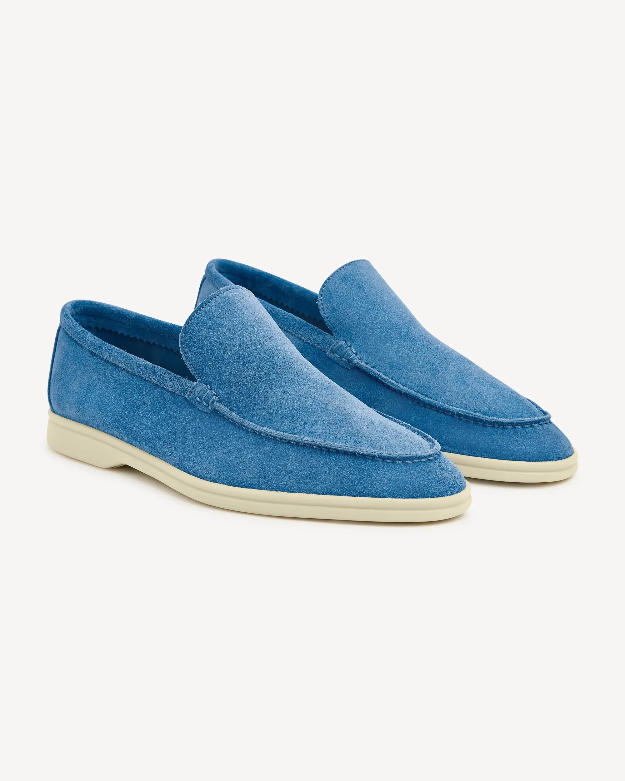 Brabion Unlined Capri Suede Loafer – Sky Mare