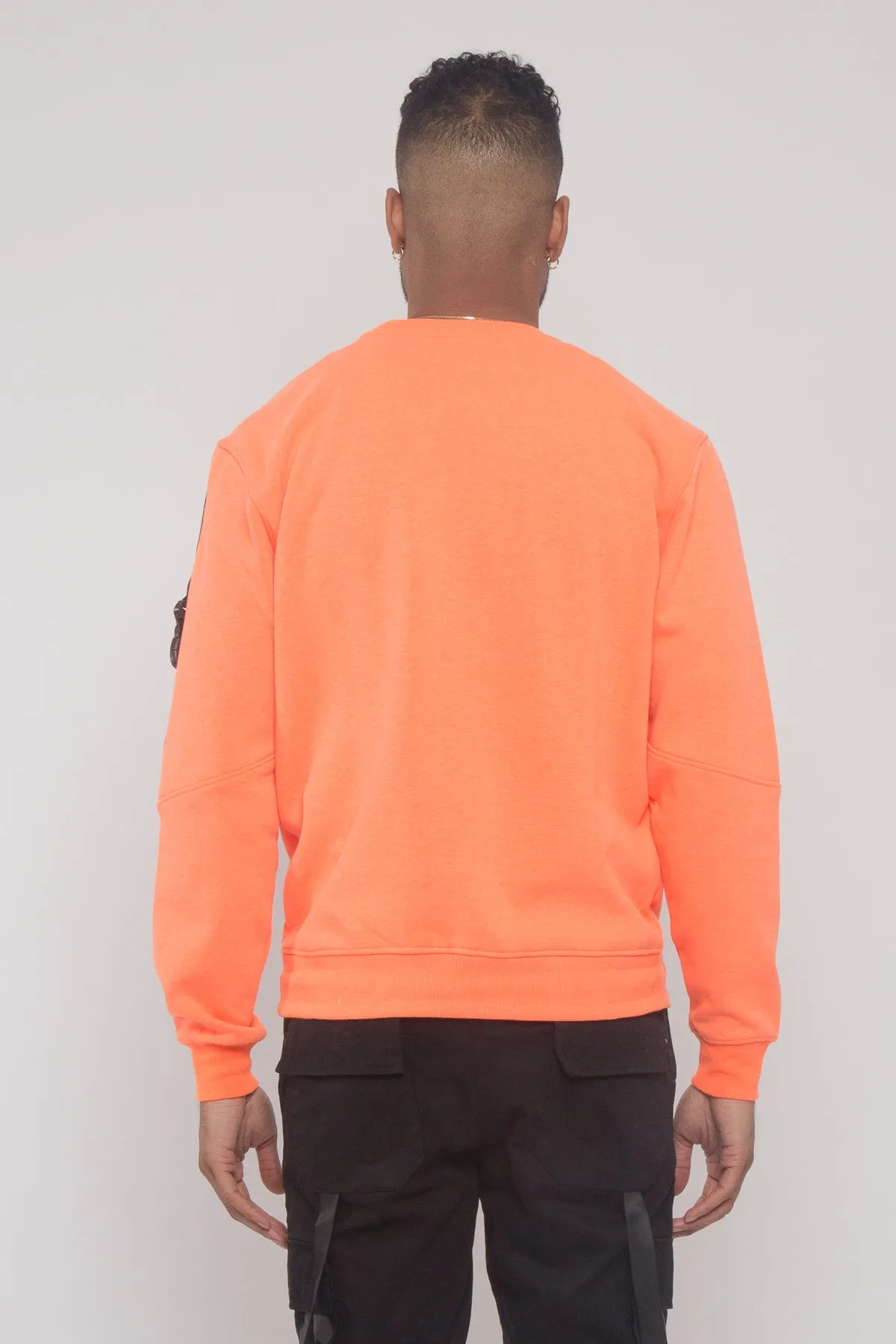 Buckled Front Pocket Pullover Crewneck