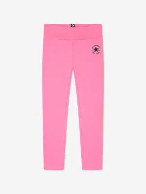 Converse Girls Chuck Patch High Rise Leggings in Pink