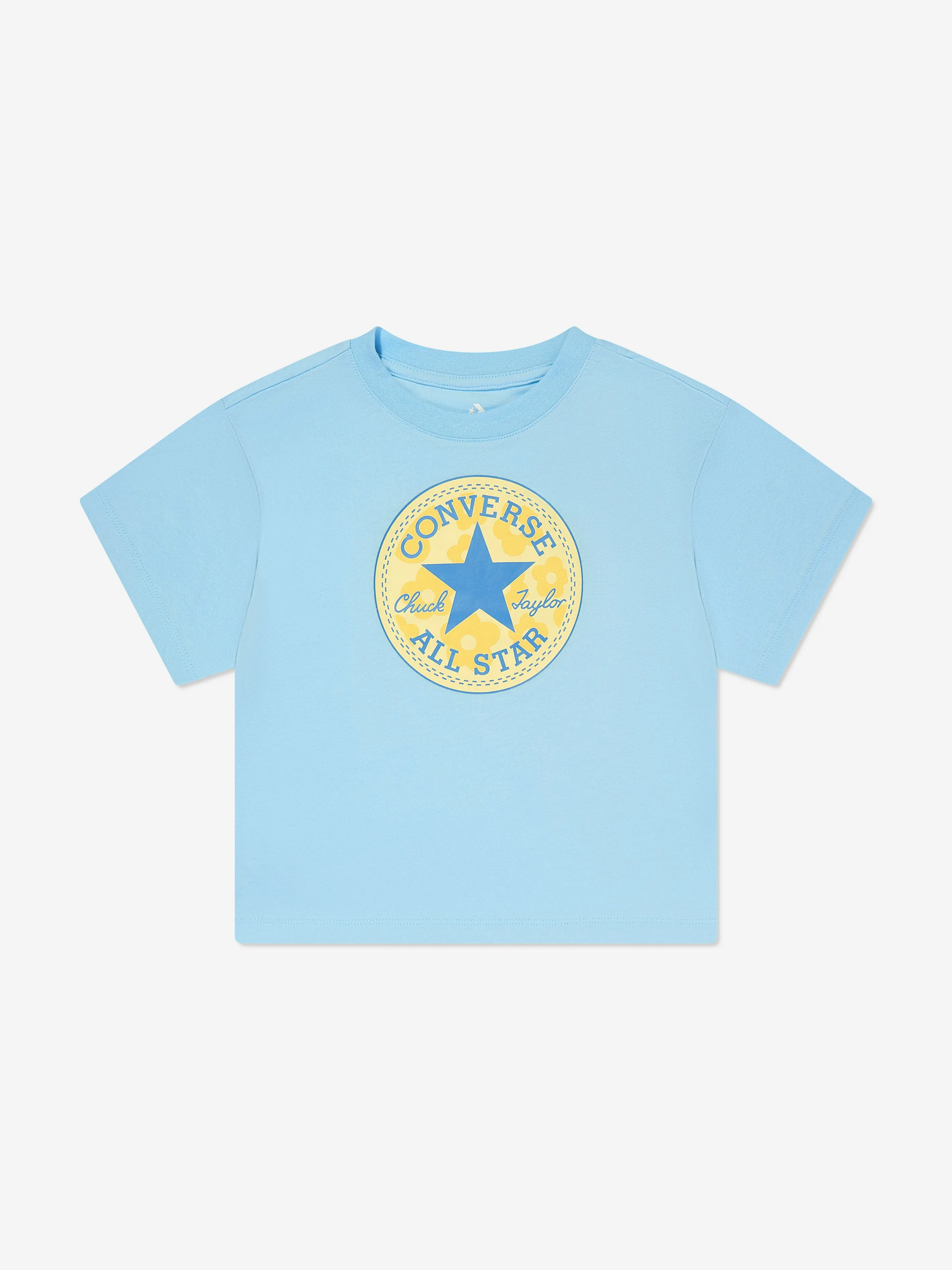 Converse Girls Chuck Patch T-Shirt And Biker Shorts Set in Yellow