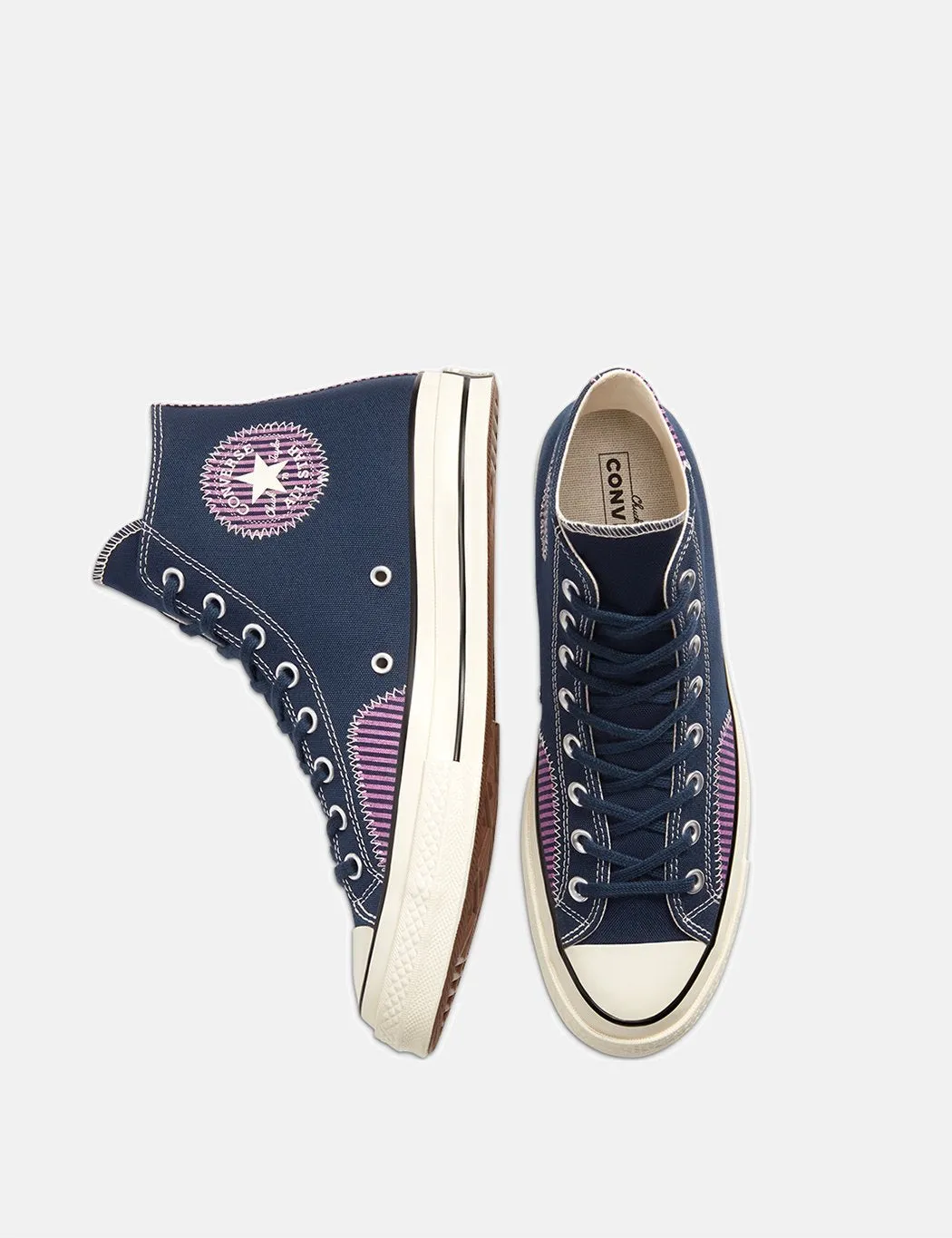 Converse Nautical Prep 70's Chuck Taylor Hi (167072C) - Obsidian/Peony Pink/Egret