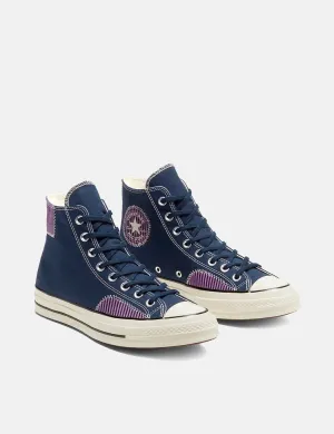 Converse Nautical Prep 70's Chuck Taylor Hi (167072C) - Obsidian/Peony Pink/Egret