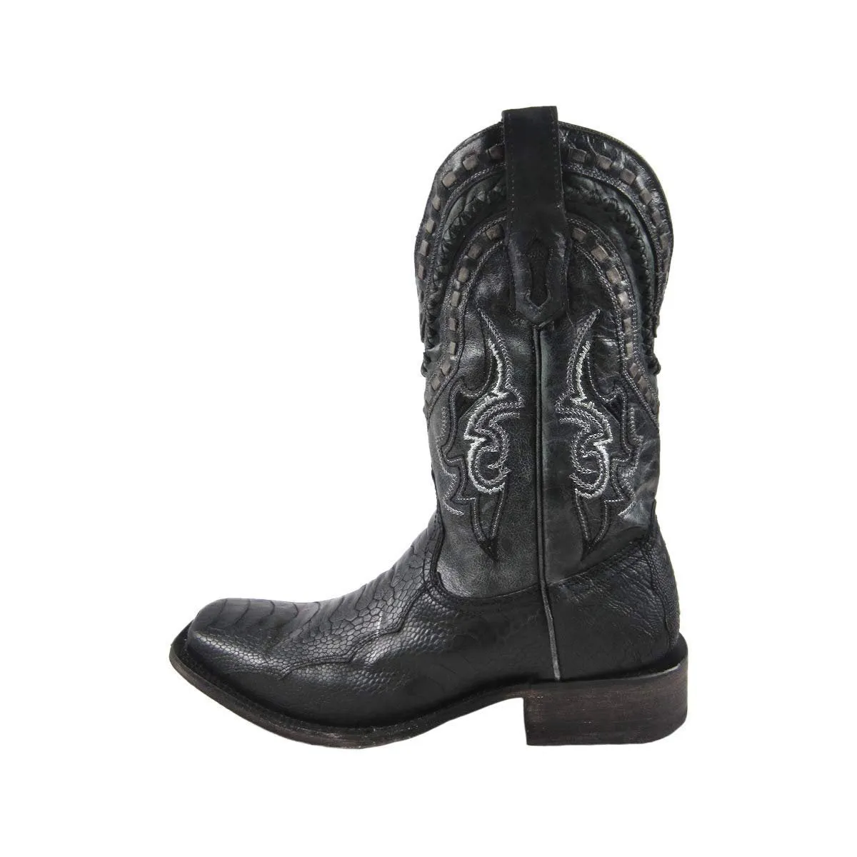 Corral Men's Black Ostrich Leg Embroidery Boots - A3626