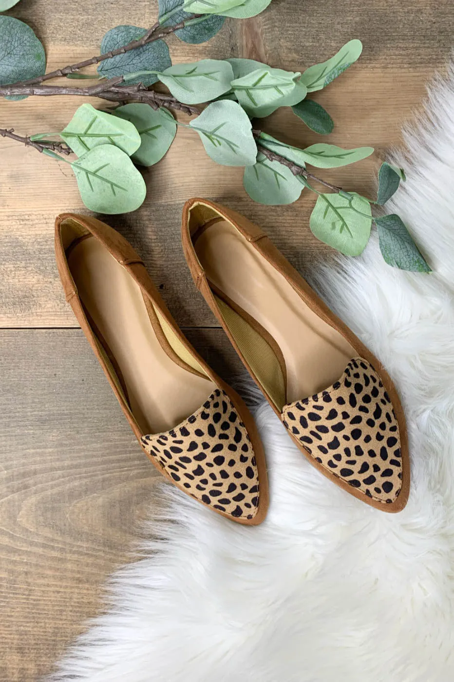 Elsi Flats: Tan Leopard