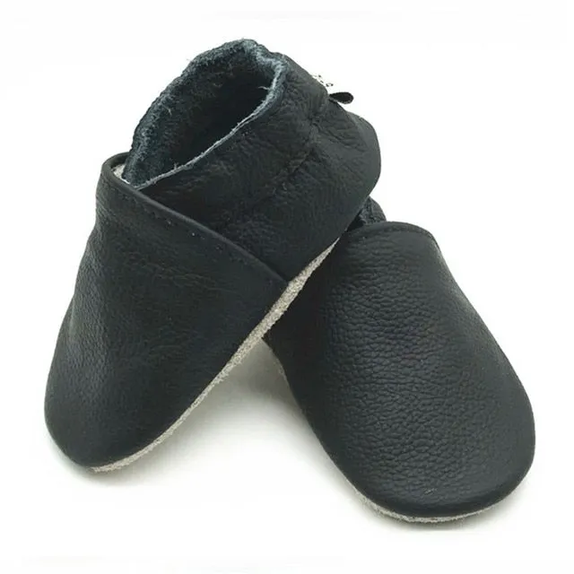 Genuine Leather Soft Sole Pre Walker - Black