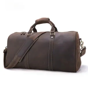 Handmade Leather Retro Business Duffle Bag/Travel Bag J6482