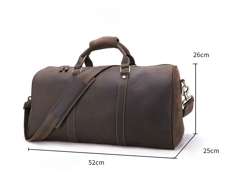 Handmade Leather Retro Business Duffle Bag/Travel Bag J6482