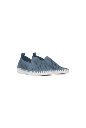 Ilse Jacobsen Hornbæk Tulip 140WOM Woman's Slip On Sneakers  | Blue Grey 636 | Clearance Final Sale