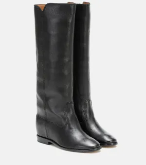 Isabel Marant leather chess boots, black