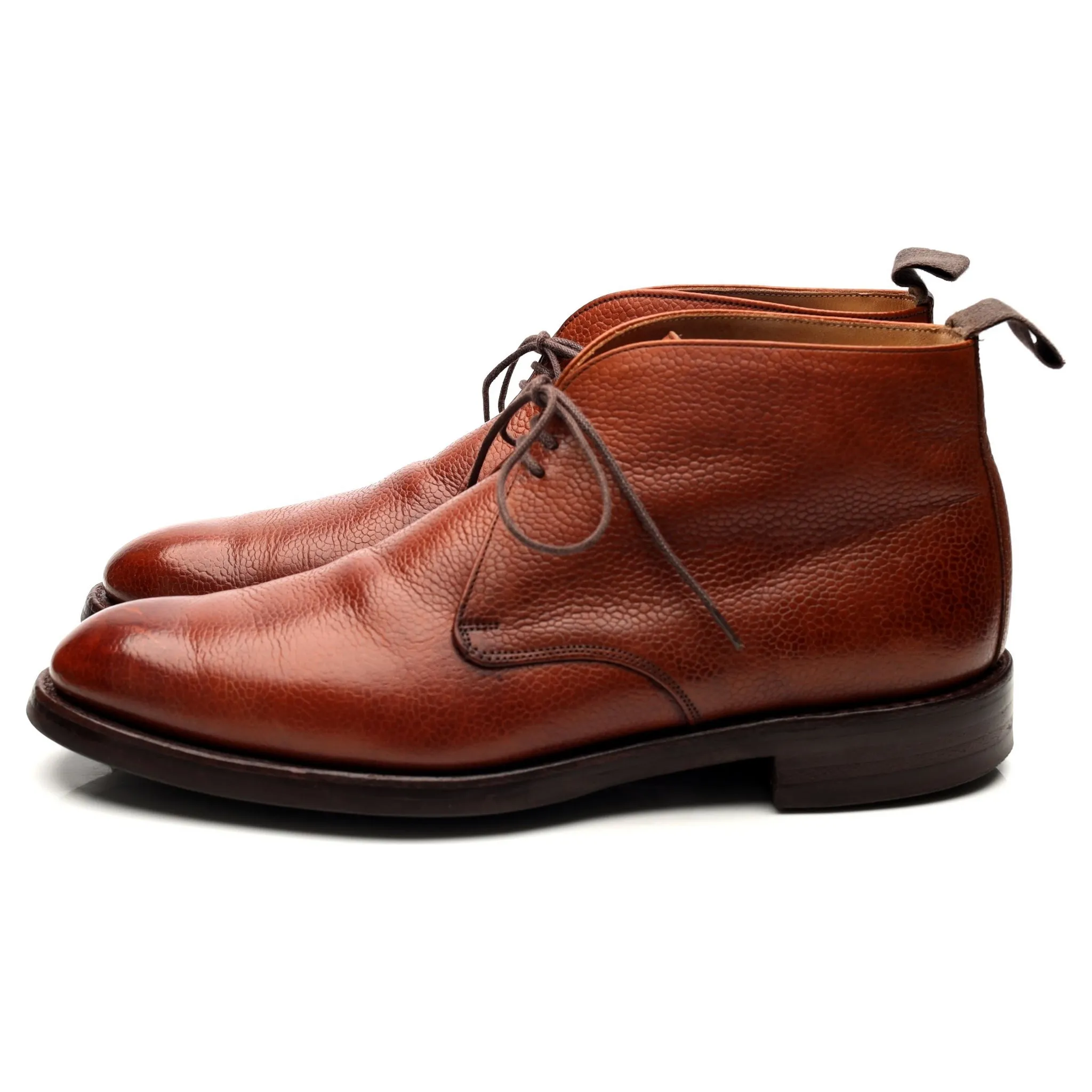 'Jackie III' Tan Brown Leather Chukka Boots UK 7.5 F