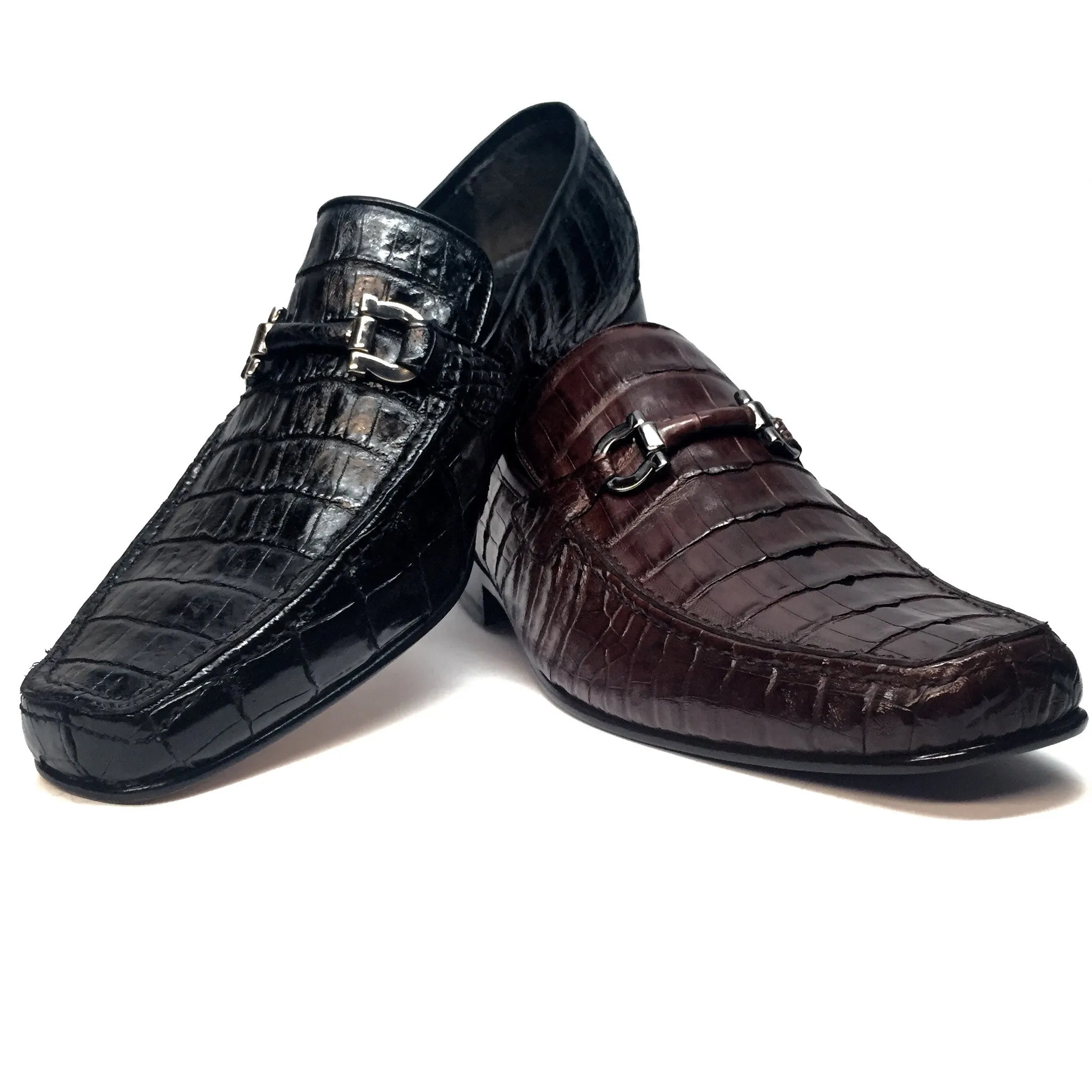 Los Altos All-Over Crocodile Belly Loafers