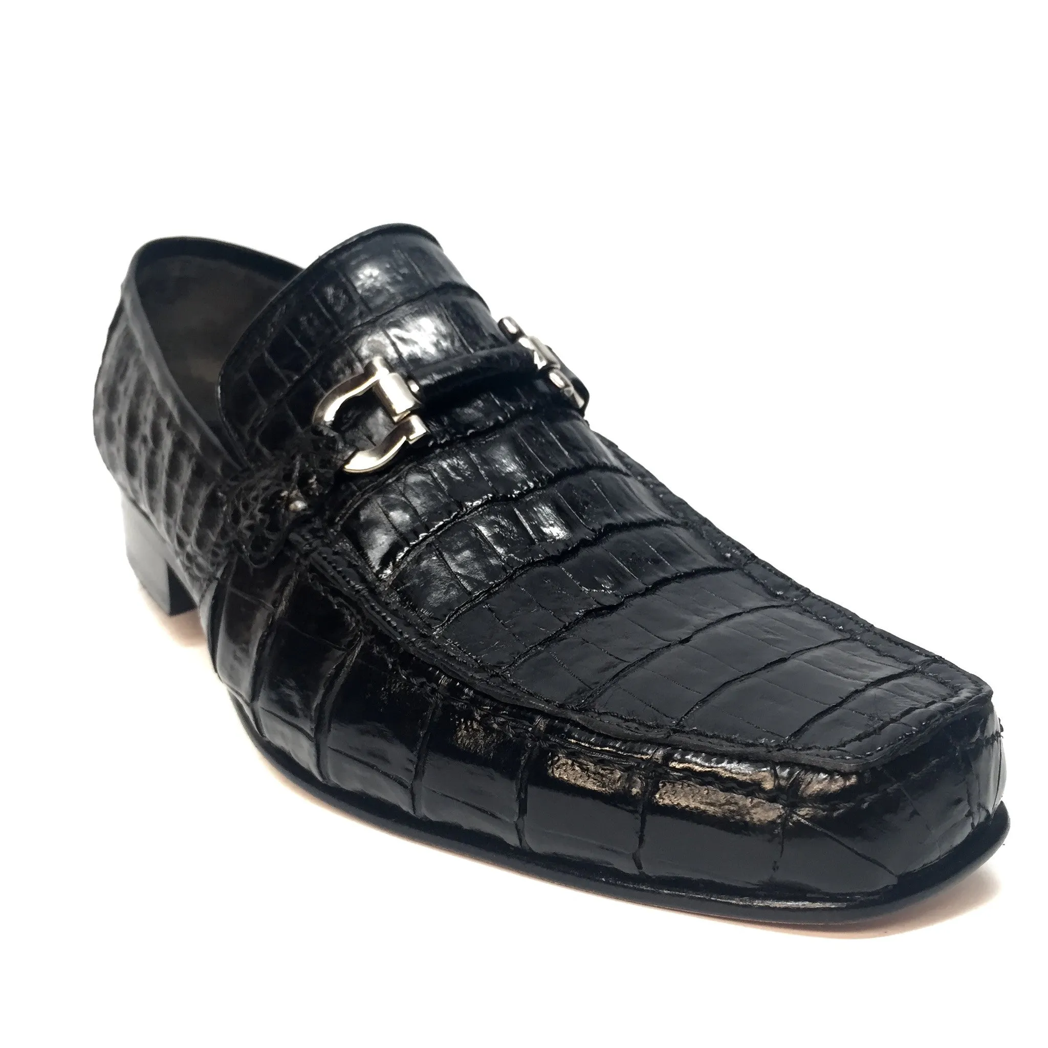 Los Altos All-Over Crocodile Belly Loafers