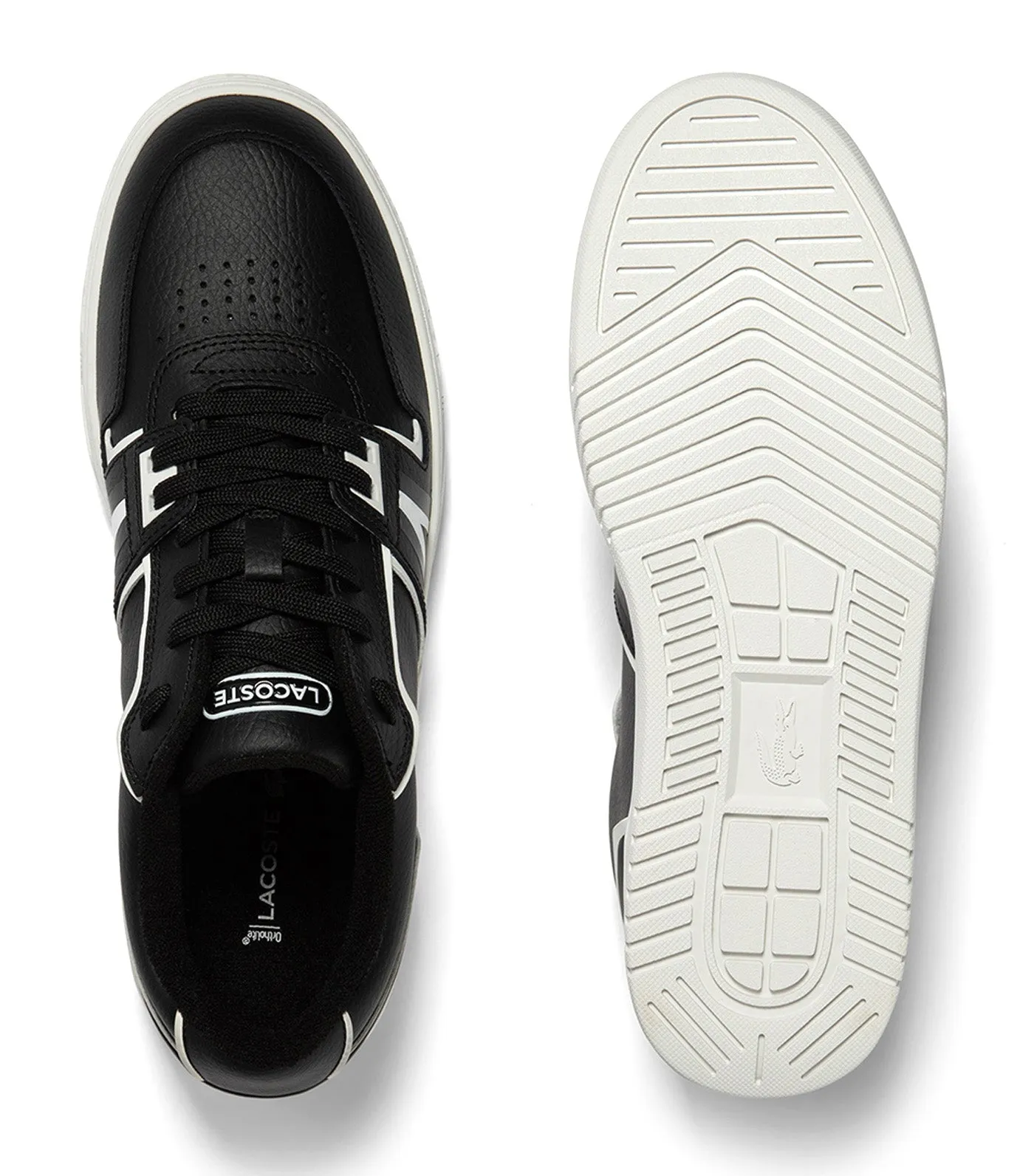 Men's Lacoste L001 Baseline Leather Trainers Black/White