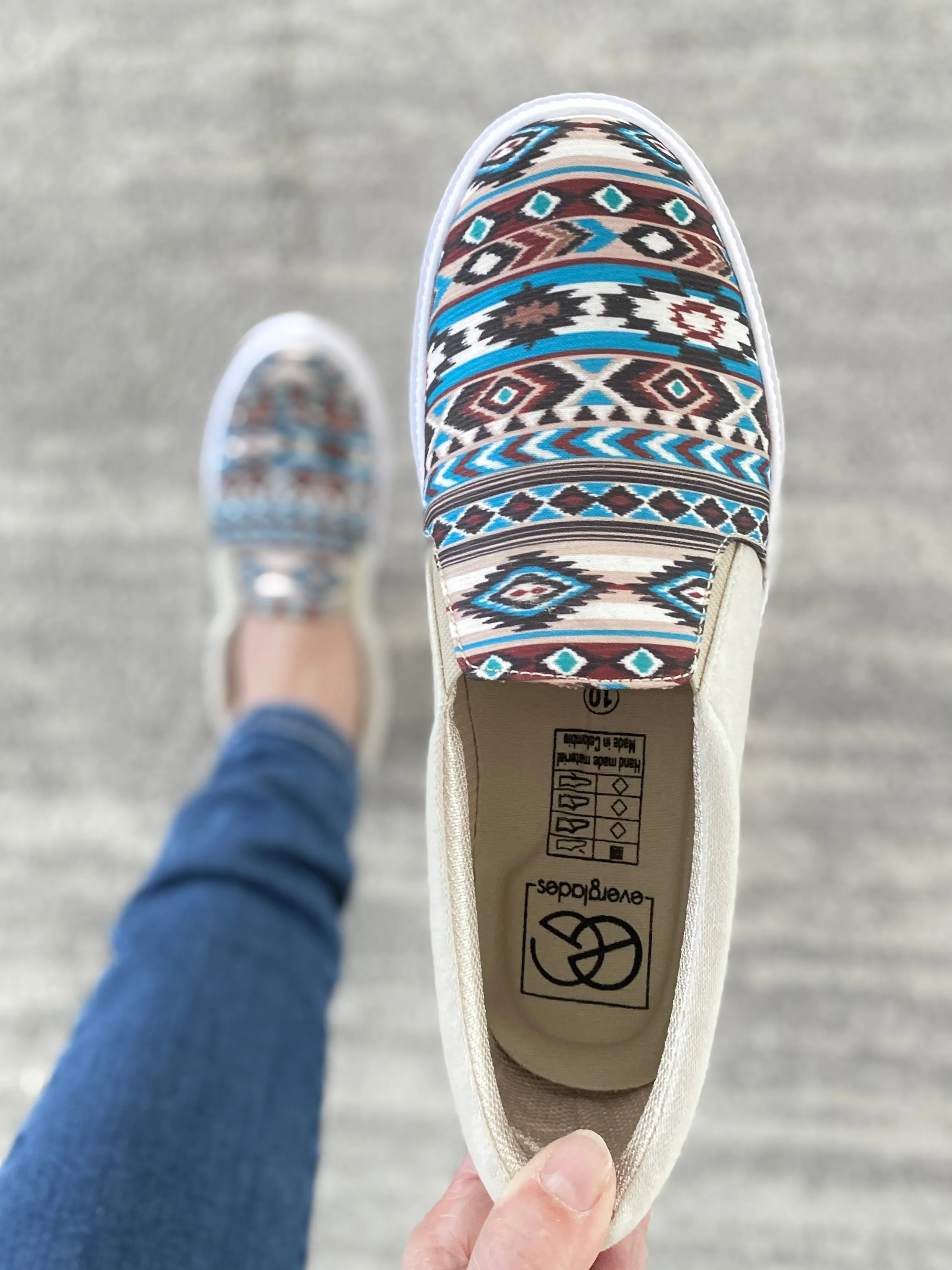 My Blue Aztec Sneakers