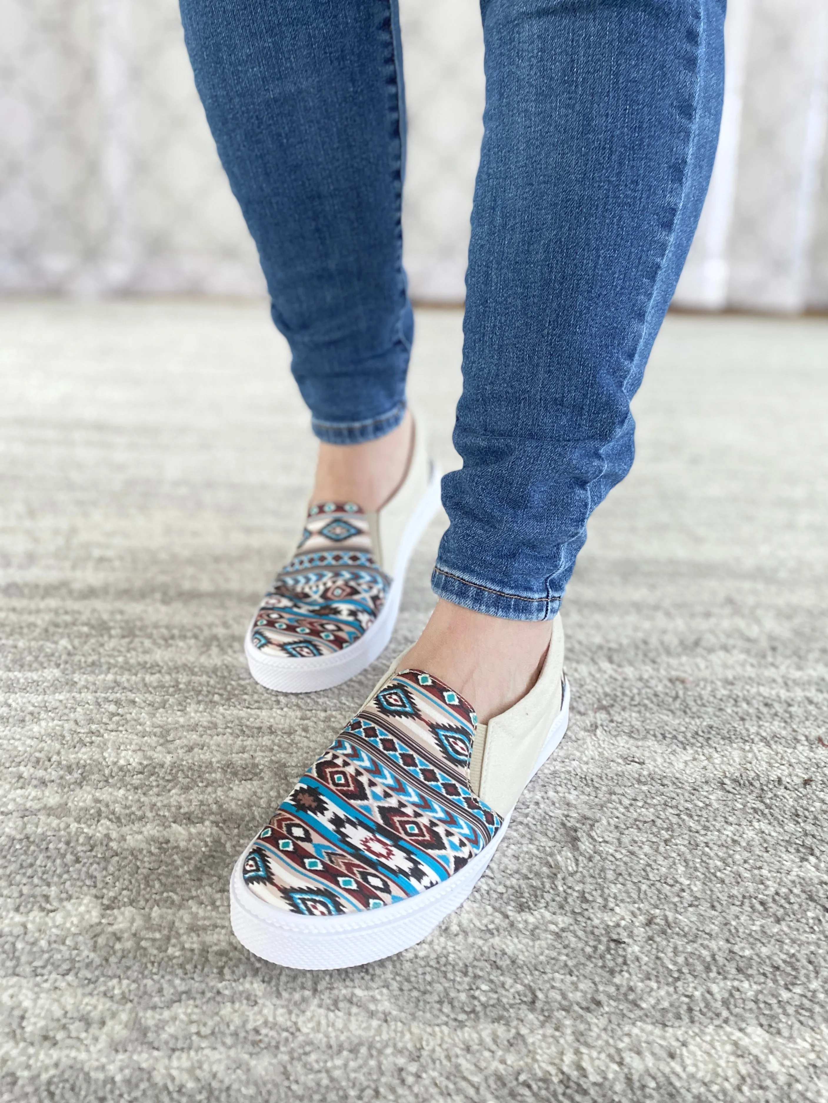 My Blue Aztec Sneakers