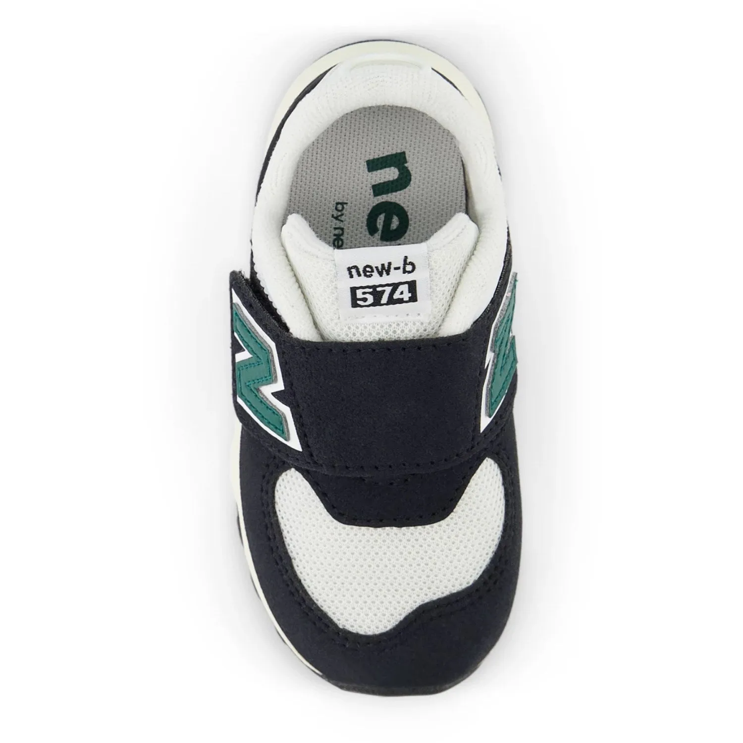 New Balance Black 574 Kids NEW-B Hook & Loop Sneakers