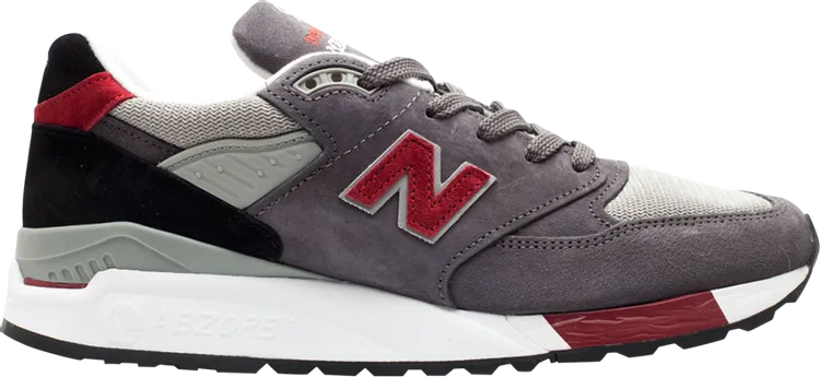 New Balance M998 sneakers, dark grey/red