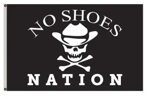 No Shoes Nation Flag Banner 3X5 Feet Black