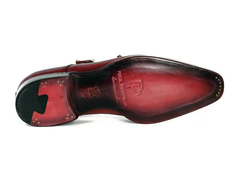 Paul Parkman Men's Double Monkstrap Shoes Black & Bordeaux