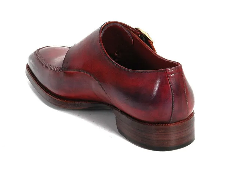 Paul Parkman Men's Double Monkstrap Shoes Black & Bordeaux