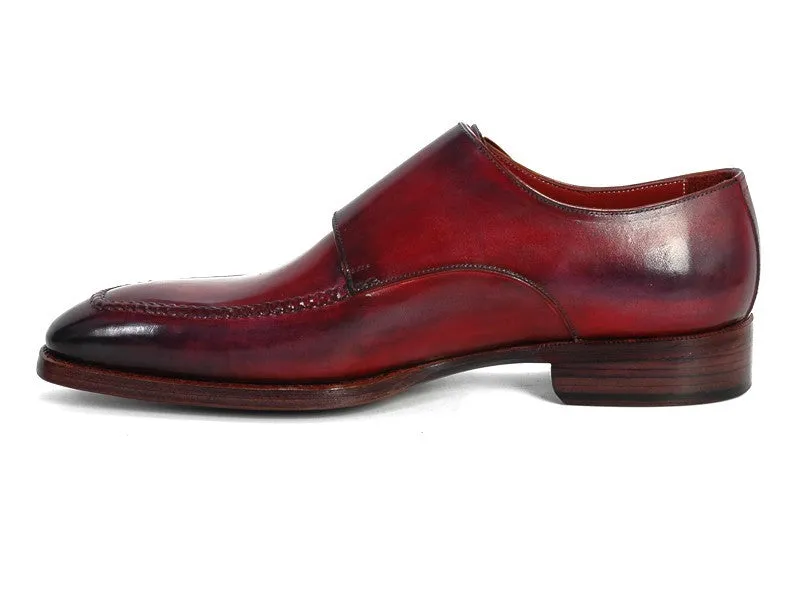 Paul Parkman Men's Double Monkstrap Shoes Black & Bordeaux