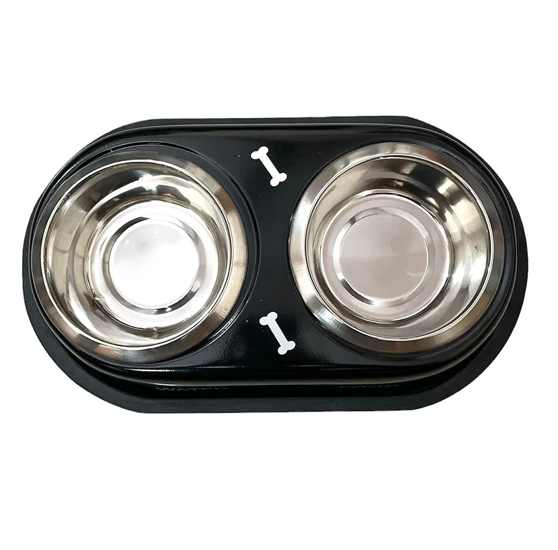 Pet Dining Delight Combo: Stainless Steel Bowls   All-Natural Chicken Treats | Save 30%