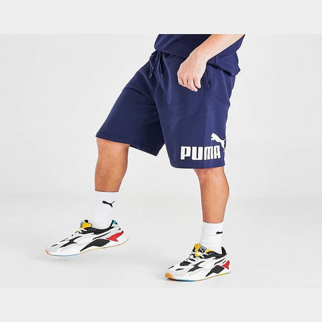 PUMA BIG FLEECE LOGO 10 SHORTS - Men’s- PEACOAT-PUMA WHITE