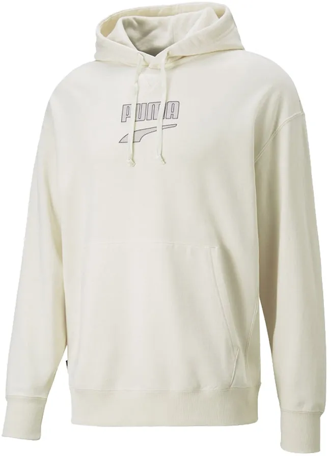 Puma Mens Downtown Logo Hoodie Cream