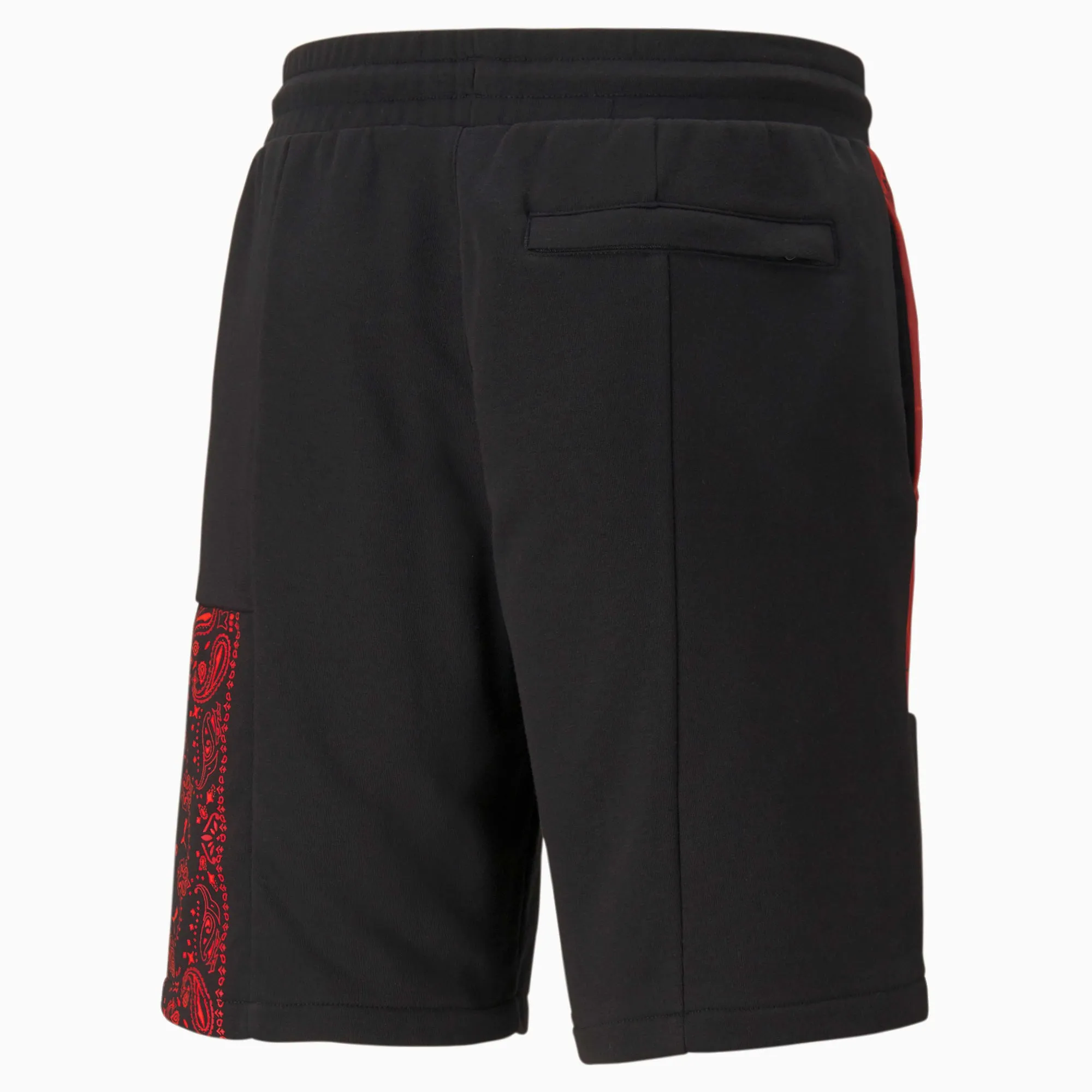 PUMA OB PATCHWORK SHORTS-BLACK/RED