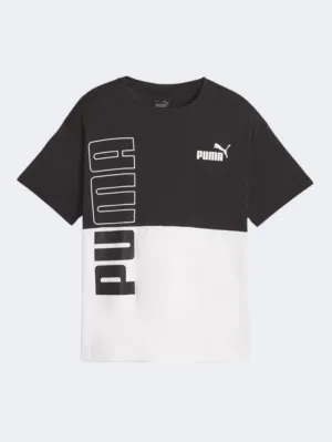 Puma Power Colorblock Boys Lifestyle T-Shirt Black