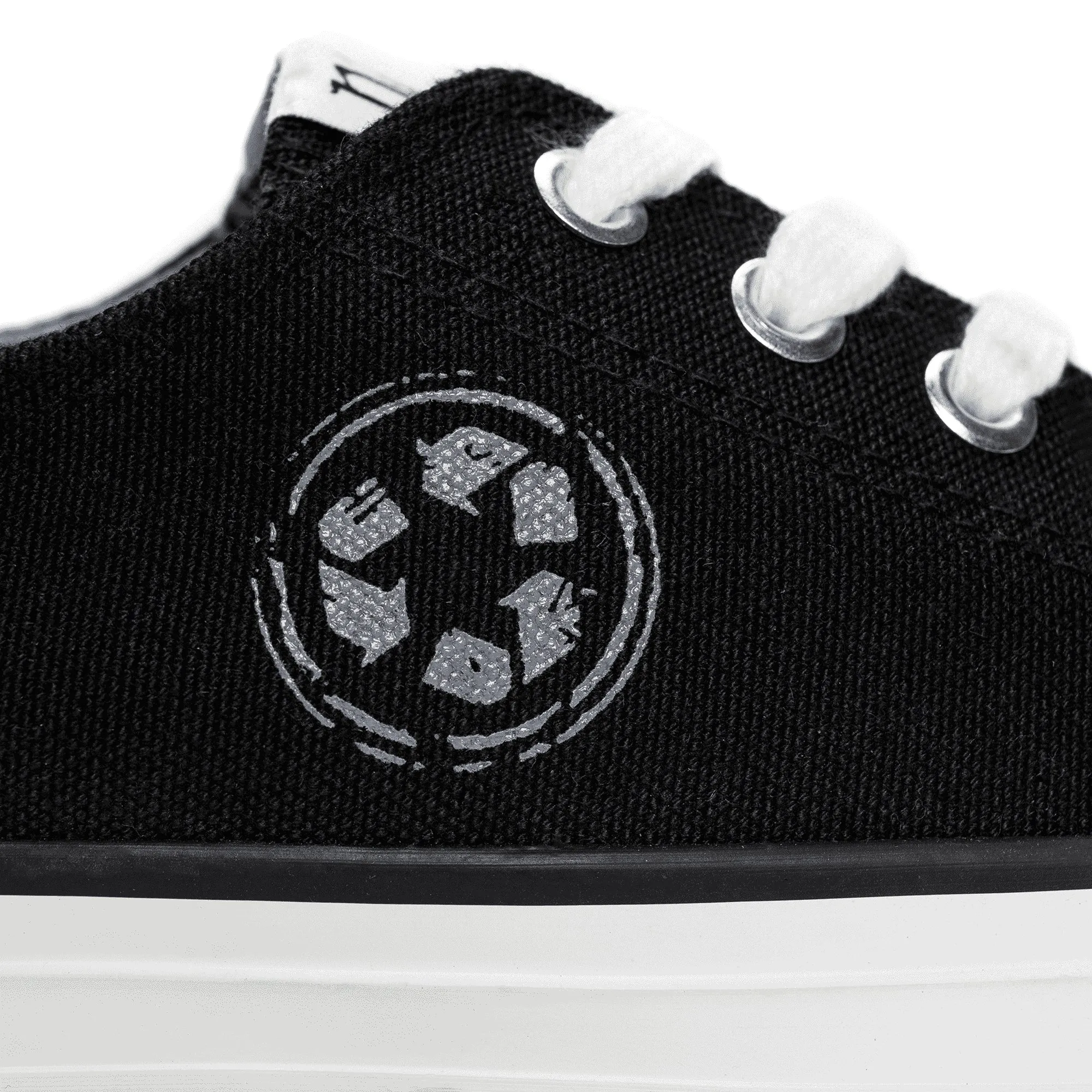 Reclaim Black Unisex Low Top Vegan Sneakers