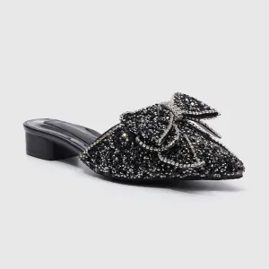 Shining Outdoor Slides Flats Shoes Black