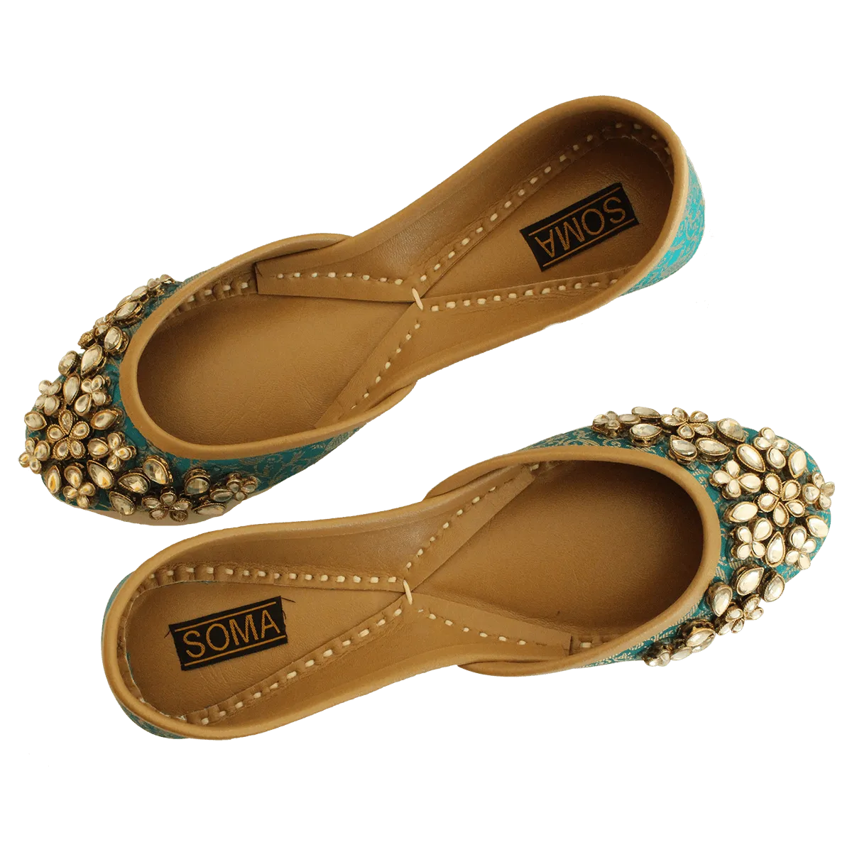 Soma - Kundan Green Hand Crafted Footwear