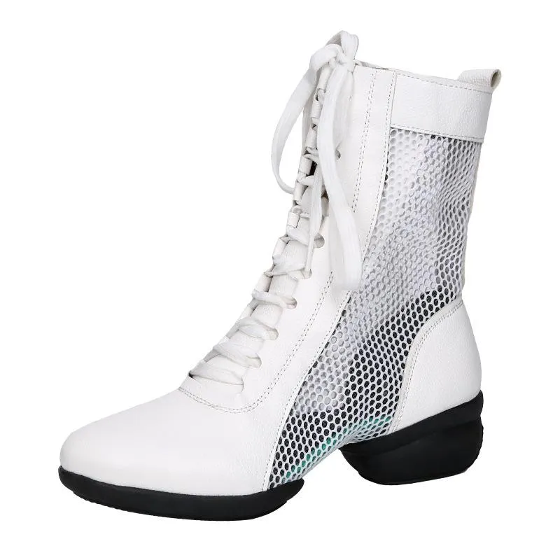 Women's Leatherette 4cm Heels Lace-up Dance Shoes Dance Boots Jazz Boots