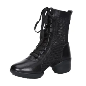 Women's Leatherette 4cm Heels Lace-up Dance Shoes Dance Boots Jazz Boots