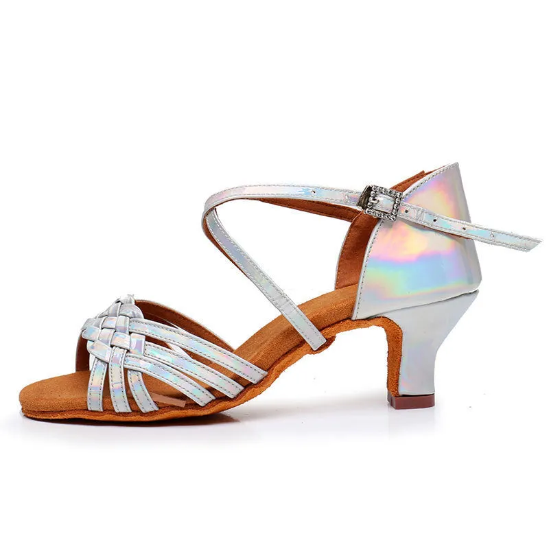 Women's Leatherette 5.5cm/7.5cm/8.5cm Heel Ankle Strap Latin Dance Shoes Ballroom Dance Shoes